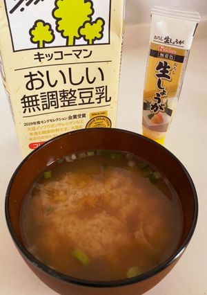 簡単おいしい♥ヘルシー豆乳投入味噌汁-レシピのメイン写真