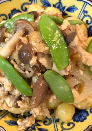 鶏胸ひき肉じゃが-レシピのメイン写真