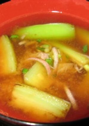 夏の味覚☆ヘチマの味噌汁-レシピのメイン写真