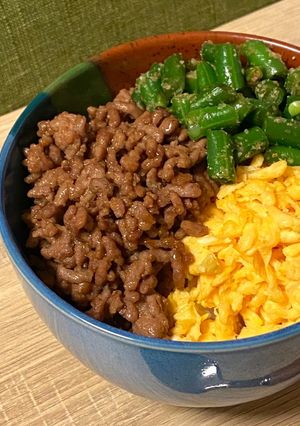 【超簡単！】3色そぼろ丼*+-レシピのメイン写真
