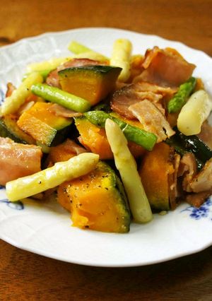 アスパラとかぼちゃの炒め物-レシピのメイン写真