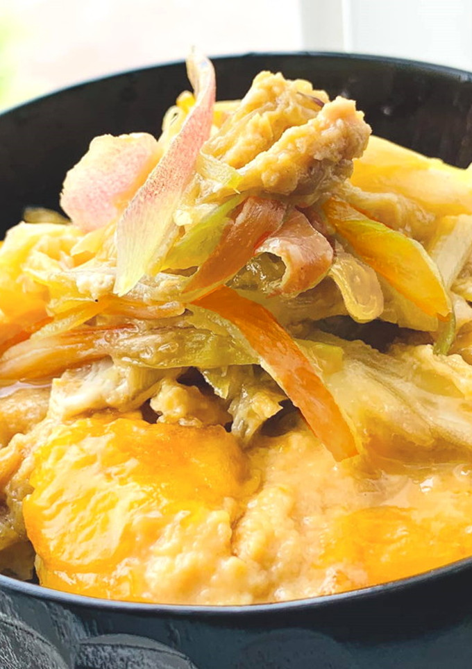 父の日♡「ミョウガと豚肉」大人の卵とじ丼-レシピのメイン写真