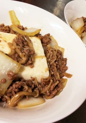 焼き鳥のタレで簡単ひき肉あんかけ豆腐-レシピのメイン写真