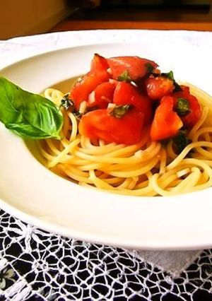 ＊トマトとバジルの冷製パスタ＊-レシピのメイン写真