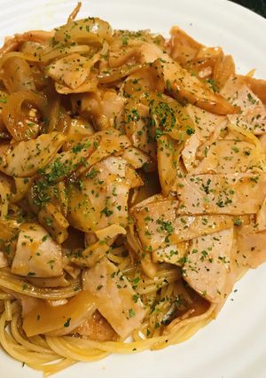 ハム＆玉ネギのケチャップナポリタン-レシピのメイン写真
