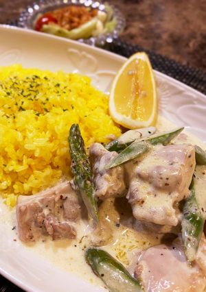 チキンとアスパラのレモンクリーム♪-レシピのメイン写真