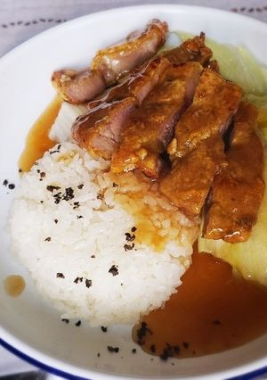 排骨飯　(豚肉の揚げ焼き　カレー風味)-レシピのメイン写真