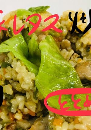 カットレタスで作る豚コマレタス炒飯！-レシピのメイン写真