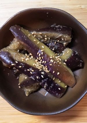 蒸しナス のゴマ醤油和え♪レンジで簡単-レシピのメイン写真