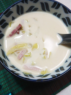 簡単!豆乳と野菜、ベーコンのスープ-レシピのメイン写真