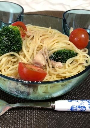 サバのペペロンチーノ風パスタ-レシピのメイン写真