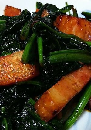 ほうれん草とベーコンのバター醤油炒め-レシピのメイン写真