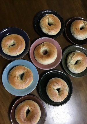 モッチモッチ☆ほうじ茶と栗のベーグル-レシピのメイン写真