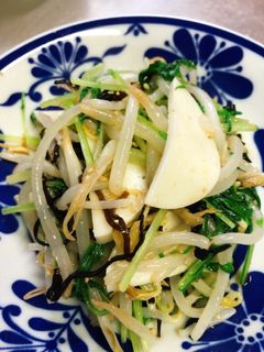 水菜ともやしの塩昆布和え-レシピのメイン写真
