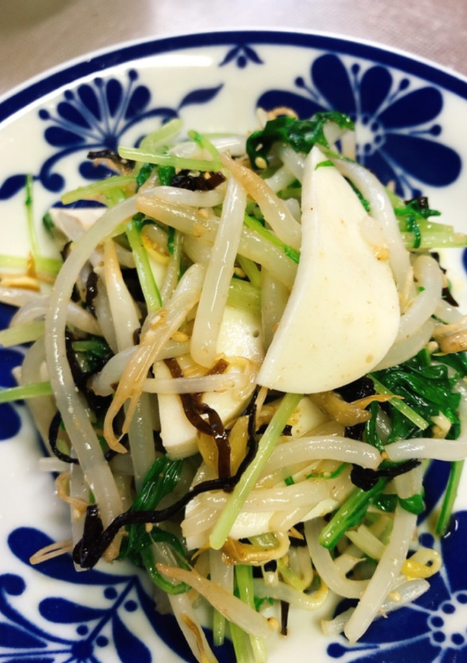 水菜ともやしの塩昆布和え-レシピのメイン写真
