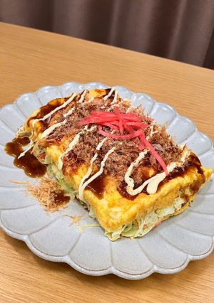 玉子焼き器で！時短ふわふわお好み焼き風-レシピのメイン写真