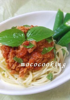 【とまと×ほたての缶詰パスタソース】-レシピのメイン写真