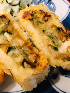 お揚げの天ぷら・餃子の残りタネリメイク-レシピのメイン写真