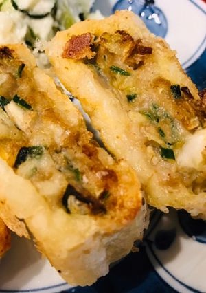 お揚げの天ぷら・餃子の残りタネリメイク-レシピのメイン写真