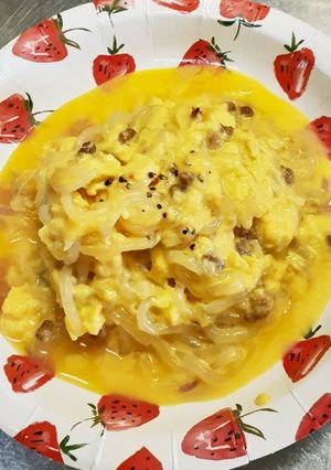 大豆のお肉白滝のカルボナーラ。-レシピのメイン写真