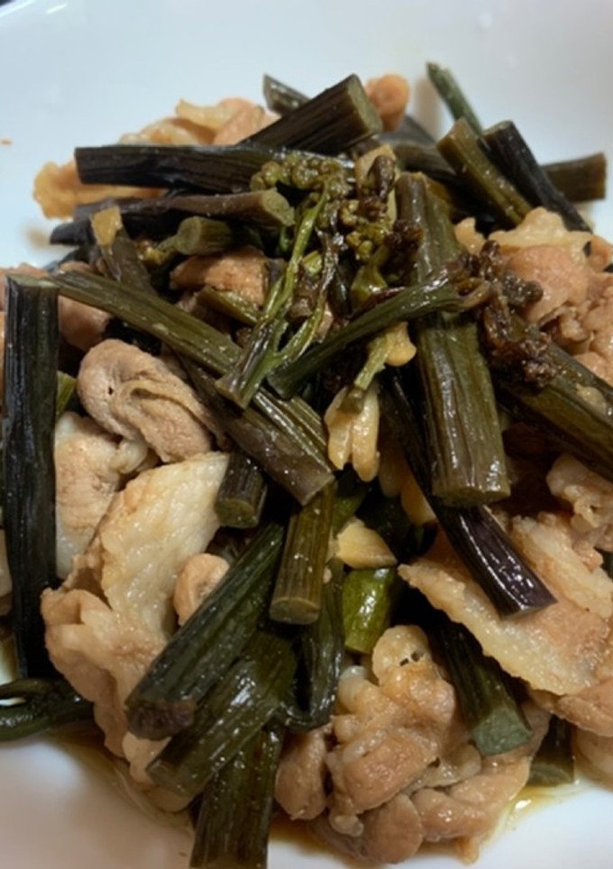 わらびと豚肉のにんにく炒め-レシピのメイン写真
