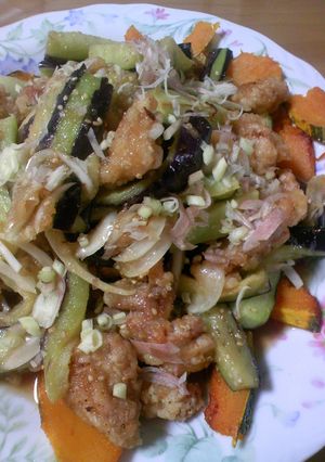 鶏竜田となすの南蛮風-レシピのメイン写真