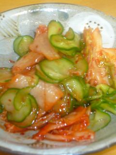 胡瓜の酢の物にキムチを混ぜました-レシピのメイン写真