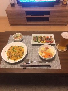 豚キムチ炒飯肉詰め春雨サラダポトフ-レシピのメイン写真
