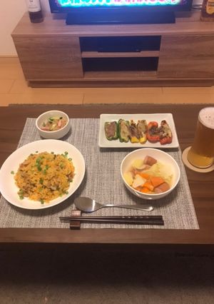 豚キムチ炒飯肉詰め春雨サラダポトフ-レシピのメイン写真