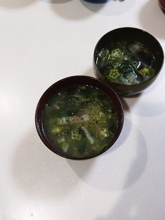 白菜・オクラ・韓国のりで中華風スープ♥️-レシピのメイン写真