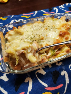鶏胸肉と新玉ねぎのキャベツグラタン-レシピのメイン写真
