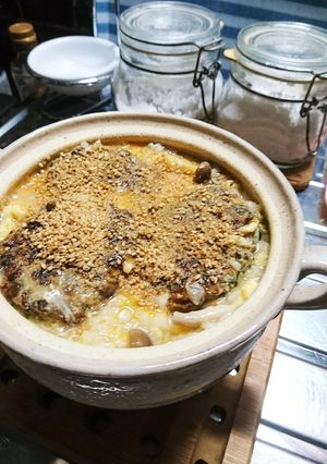 ゴマいっぱいのハンバーグ丼？鍋？-レシピのメイン写真