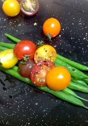 ダイエットにもお洒落トマトいんげん一皿-レシピのメイン写真