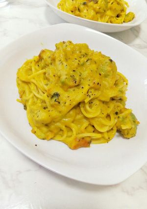 カボチャとアボガドのチーズクリームパスタ-レシピのメイン写真