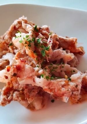 3分で1品！豚肉の梅肉和え♪お弁当にも◎-レシピのメイン写真