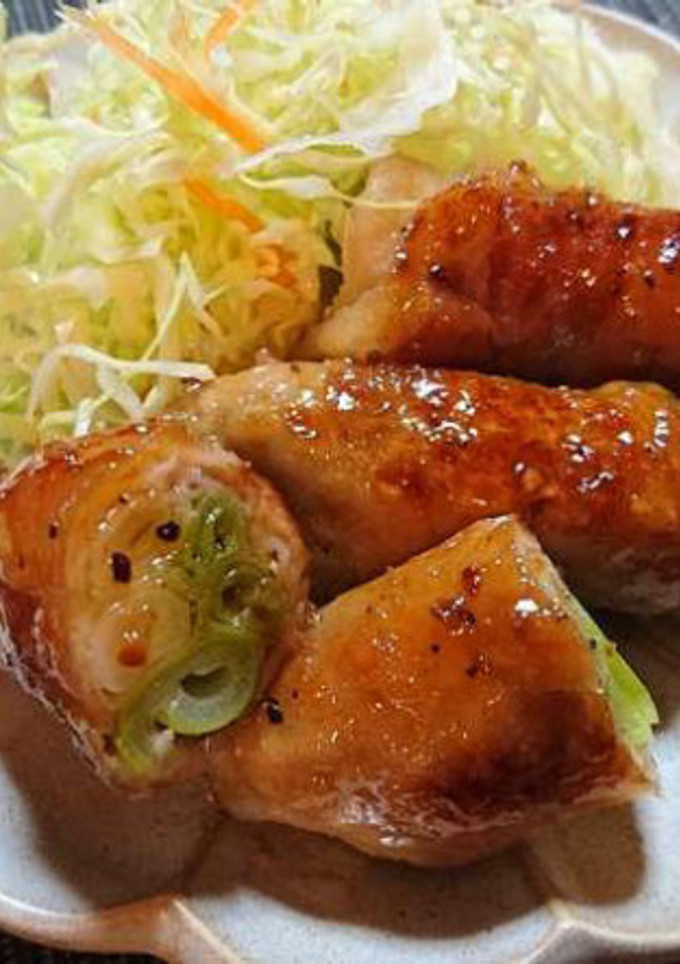 ネギ豚巻きの甘酢照り焼き-レシピのメイン写真