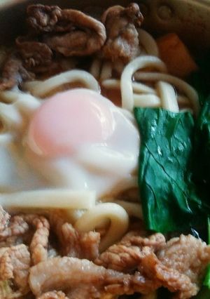 5分で完成♪♪小松菜肉卵うどん-レシピのメイン写真