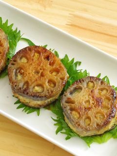 しそつくねのれんこんはさみ焼き-レシピのメイン写真