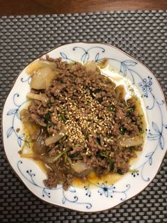 豆苗と挽肉炒め-レシピのメイン写真