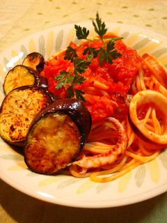 ☆イカと茄子のトマトソースのパスタ☆-レシピのメイン写真