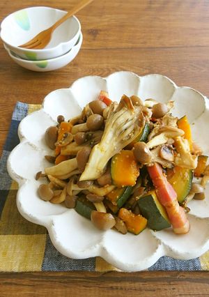 簡単☆かぼちゃときのこのバタポンソテー-レシピのメイン写真
