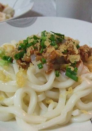 イカ納豆うどん-レシピのメイン写真