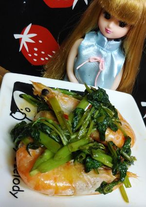 リカちゃん♡海老と空芯菜の豆板醤炒めたん-レシピのメイン写真