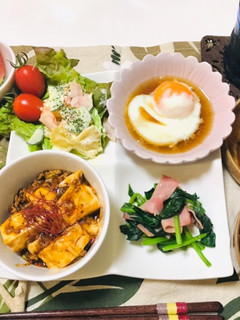 バランスご飯・夕飯のおかず・麻婆豆腐献立-レシピのメイン写真