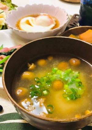 なめこのお味噌汁・ネギとなめこ味噌汁-レシピのメイン写真