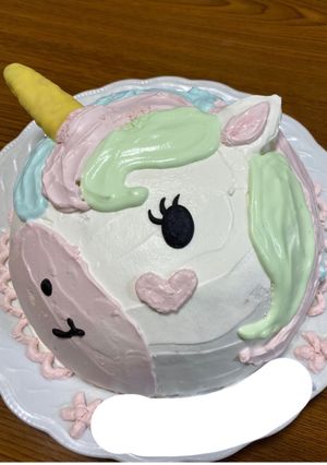 ユニコーンの立体キャラケーキ-レシピのメイン写真