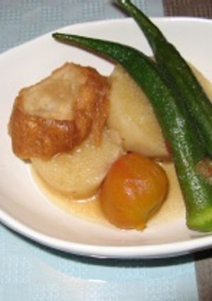 長芋とあぶら(仙台)麩の煮物-レシピのメイン写真