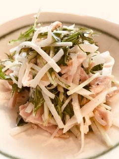 サラダチキンで作る水菜と大根のサラダ-レシピのメイン写真