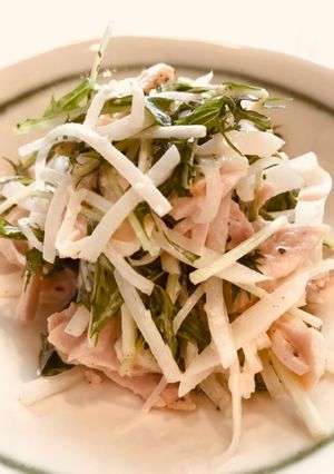 サラダチキンで作る水菜と大根のサラダ-レシピのメイン写真