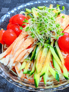 サラダチキンのトマト風味冷やし中華-レシピのメイン写真